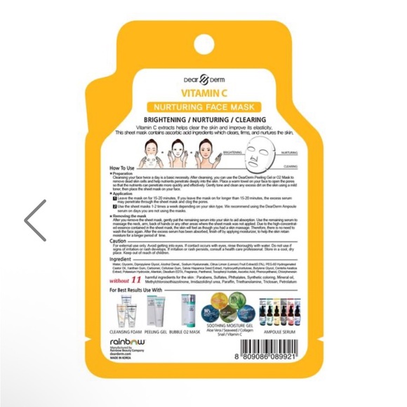 10pack Vitamin C Nurturing Face Mask - Picture 2 of 2